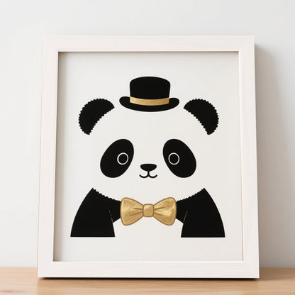 Whimsical Panda Illustration Frame