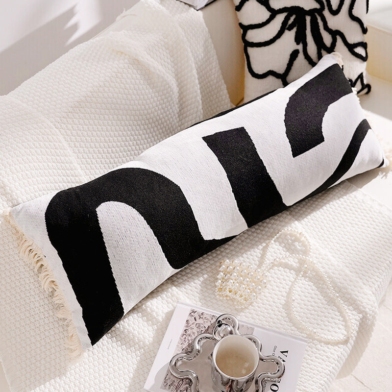 Long Floral Print Lumbar Pillow