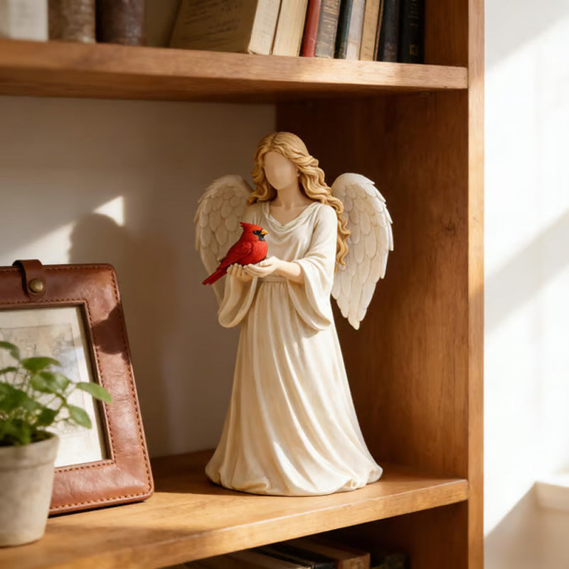 Angel Figurine with Cardinal Homeandso