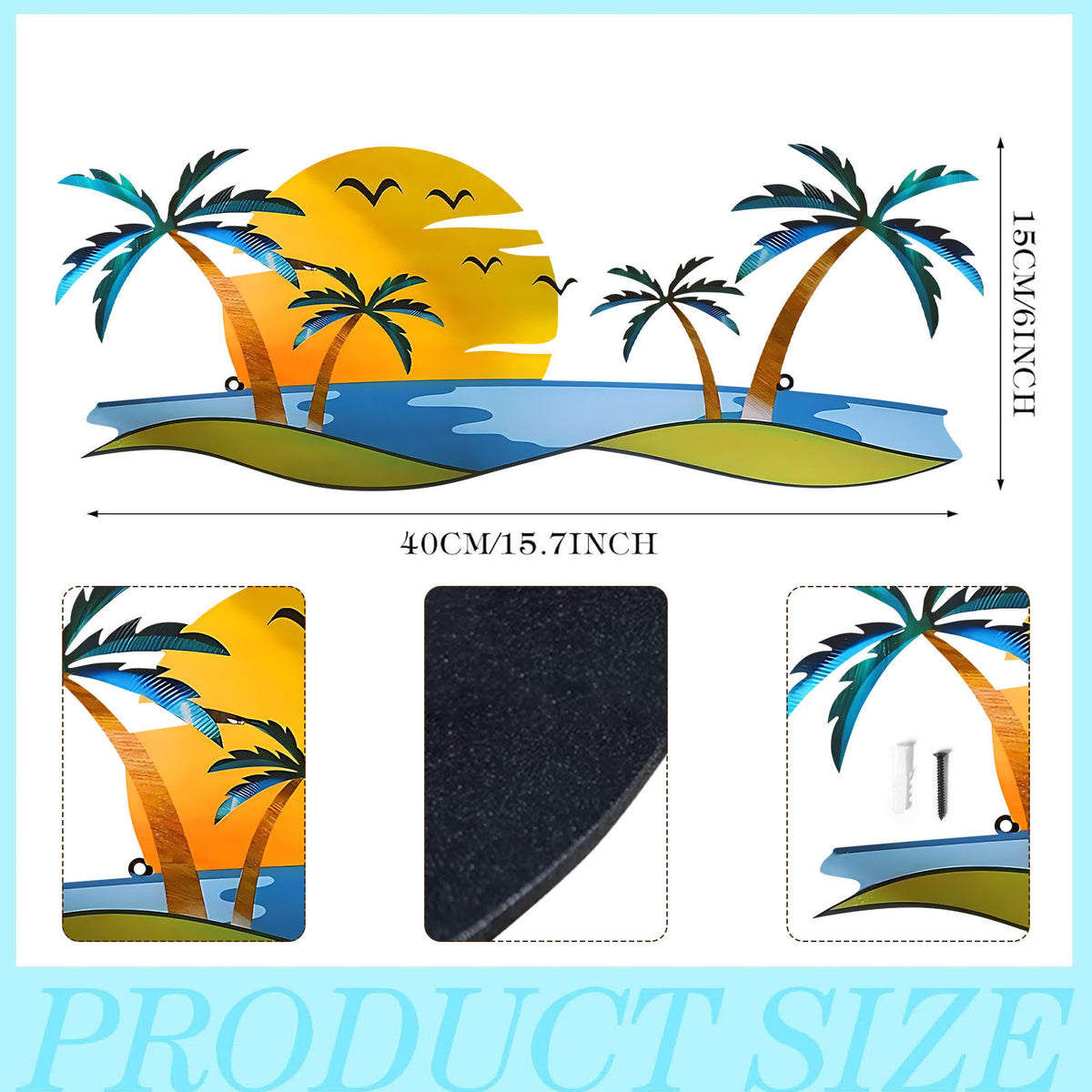 Tropical Sunset Metal Wall Art Homeandso