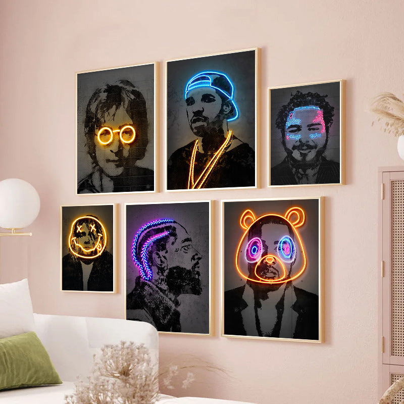 Neon Illumination Street Art Print Homeandso