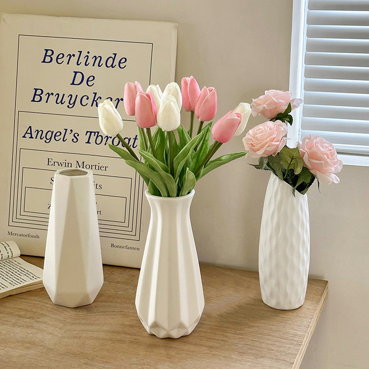 Lifelike Floral Arrangement in Modern Vase