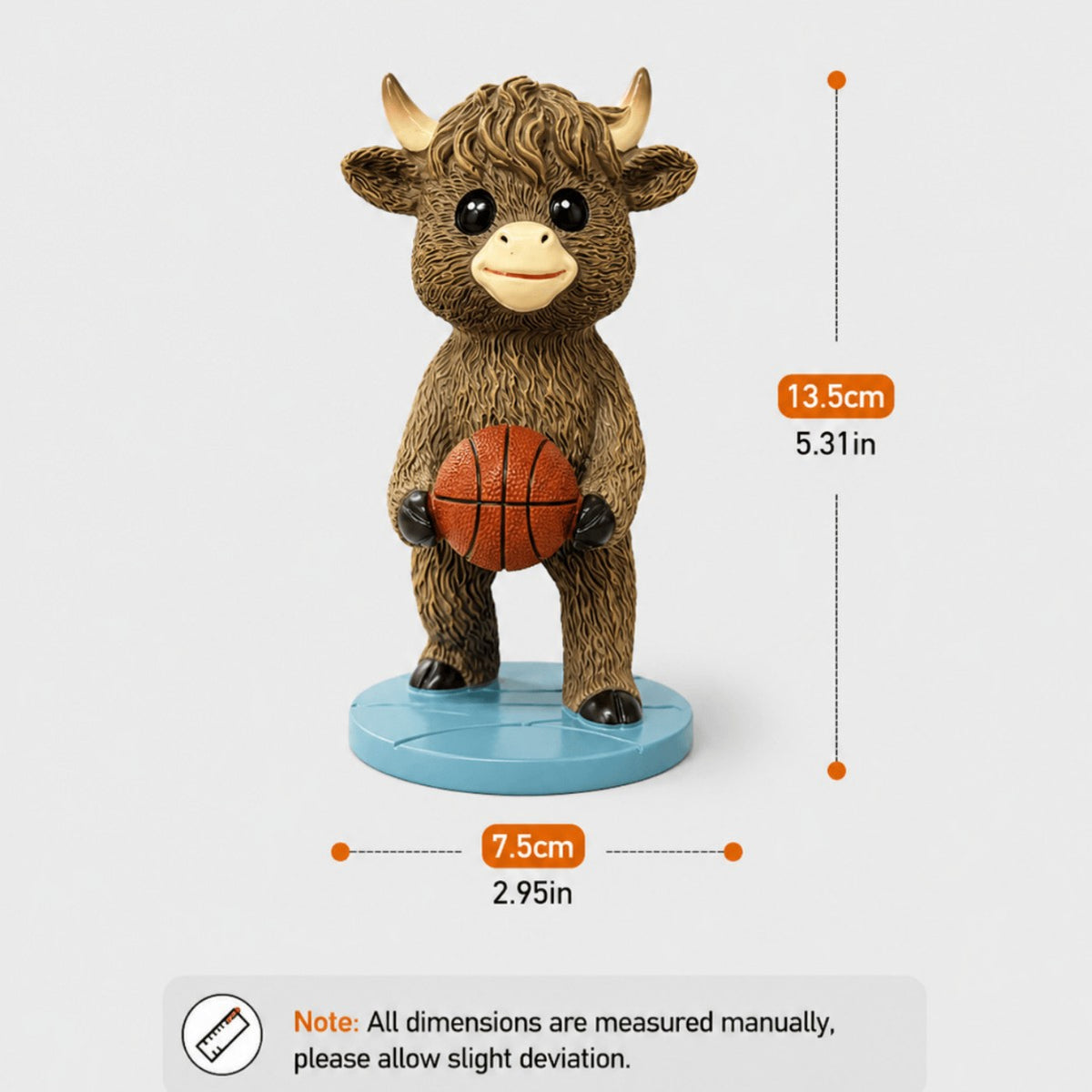 Cute Basketball Player Cow Figurine Homeandso