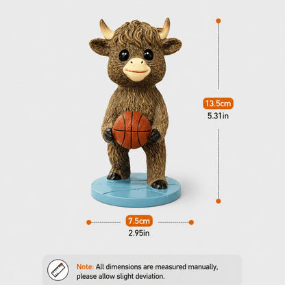 Cute Basketball Player Cow Figurine Homeandso