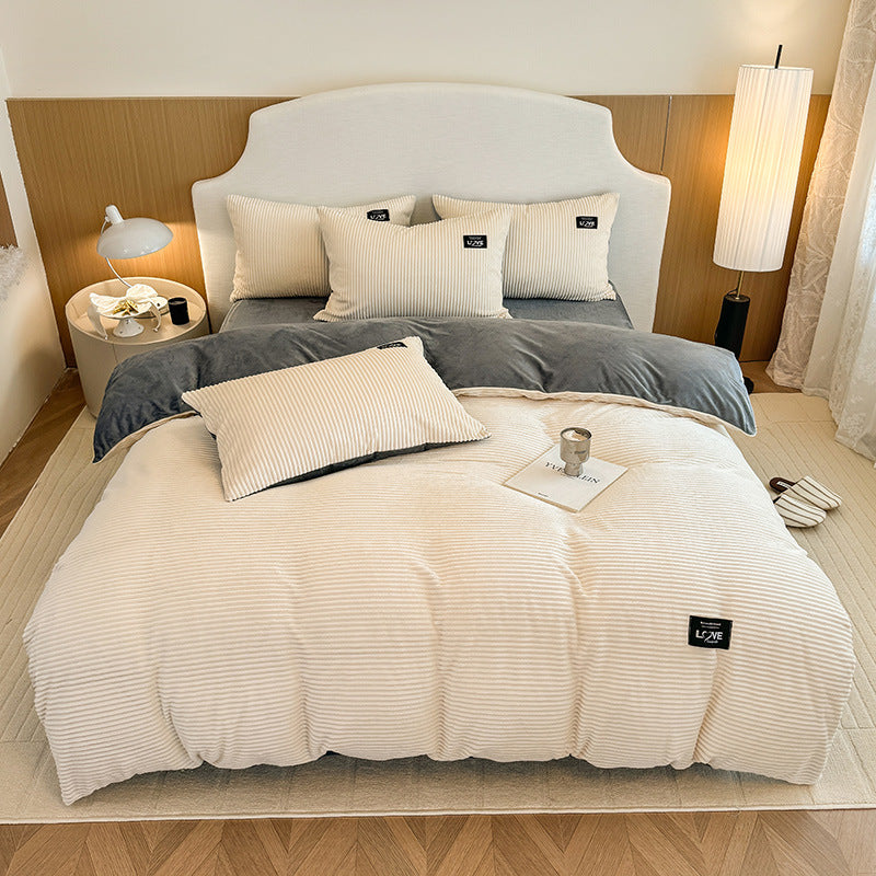Plush Ribbed Comforter Set