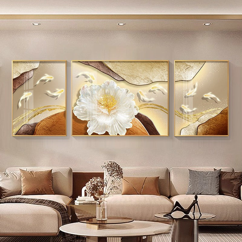 Elegant Floral Triptych Canvas Artwork Homeandso
