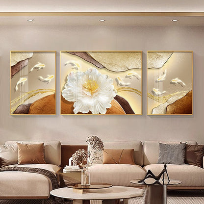 Elegant Floral Triptych Canvas Artwork Homeandso