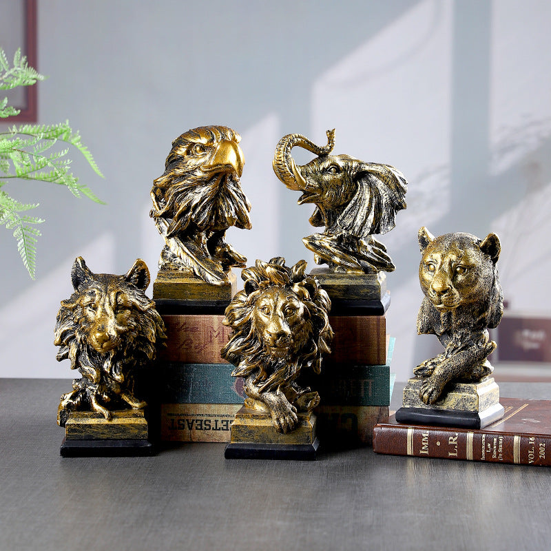Majestic Lion Head Sculpture Homeandso