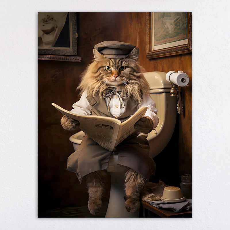 Whimsical Cat-Themed Wall Art Print Homeandso