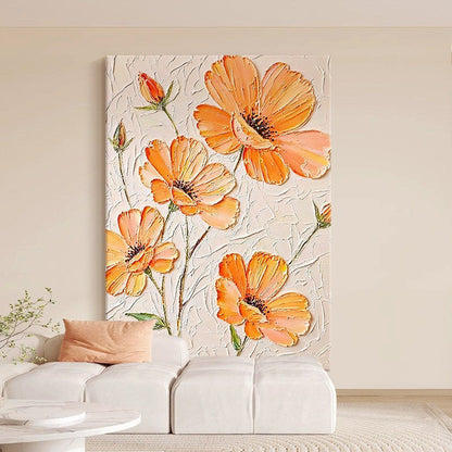 Textured Floral Relief Canvas Wall Art Homeandso