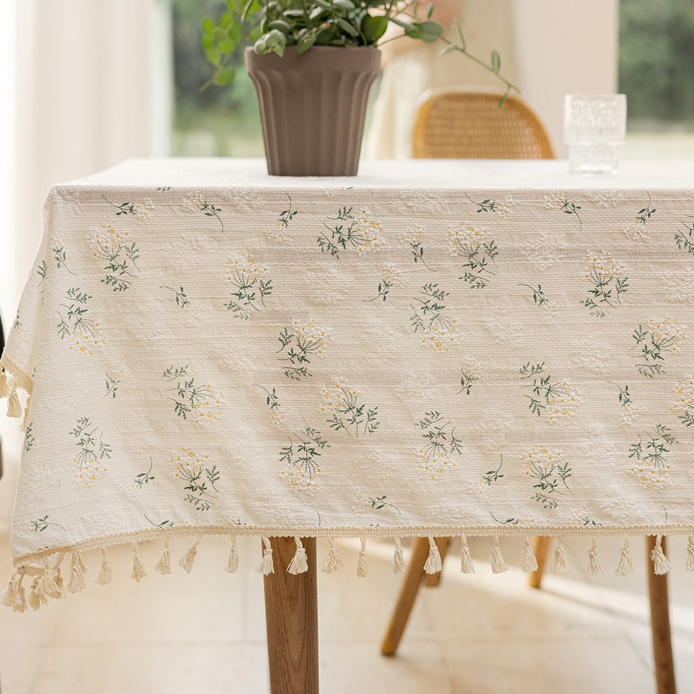 Floral Embroidered Tablecloth