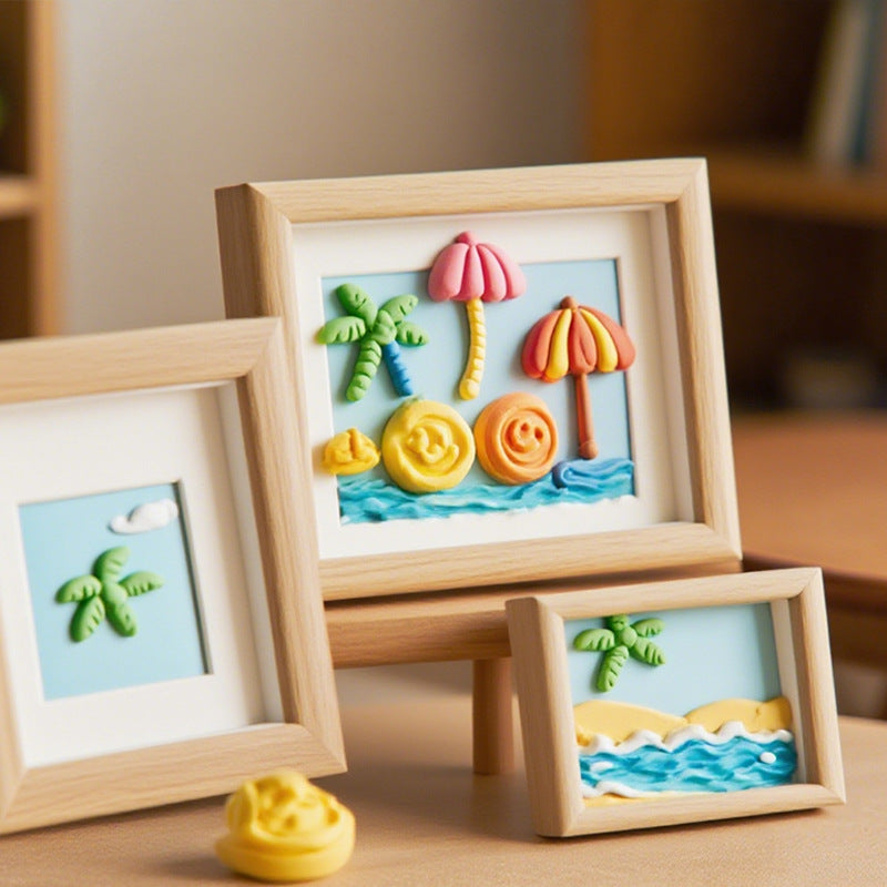 3D Beach Scene Art Frame