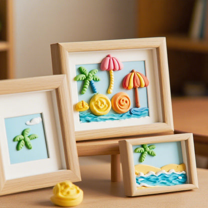 3D Beach Scene Art Frame