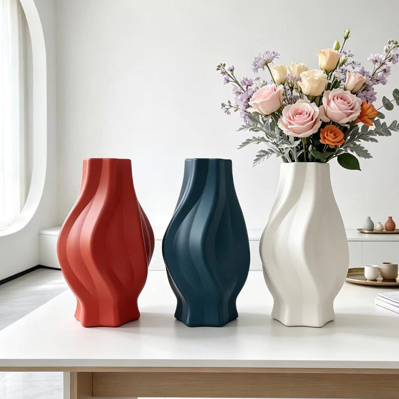 Wave-Designed Decorative Vase