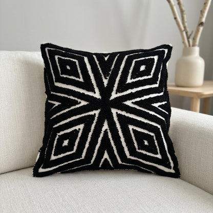 Geometrisch gemustertes Textil-Wurfkissen