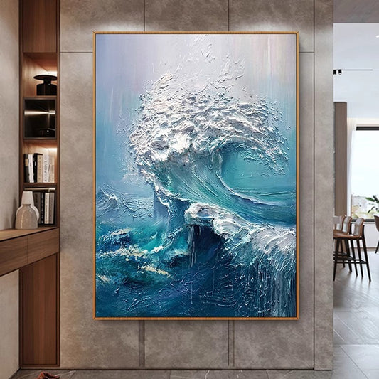 3D Textured Ocean Wave Canvas Art Homeandso