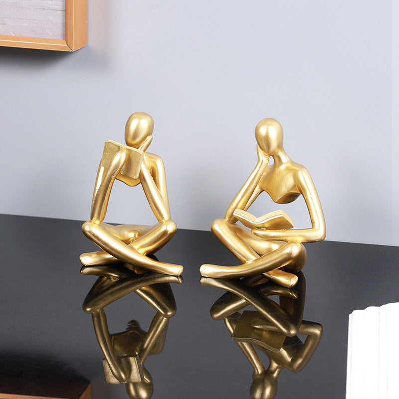 Contemporary Reading Figurine Homeandso