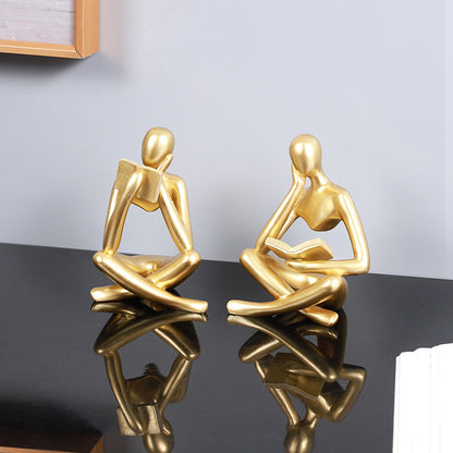 Contemporary Reading Figurine Homeandso