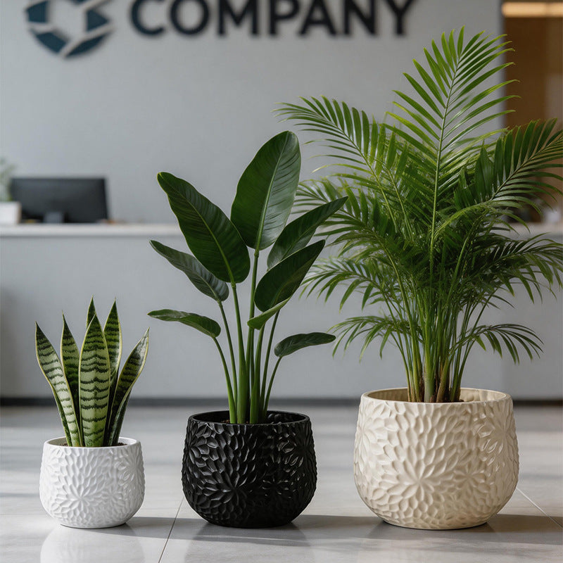 Textured Ceramic Flower Planter Homeandso