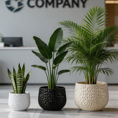 Textured Ceramic Flower Planter Homeandso