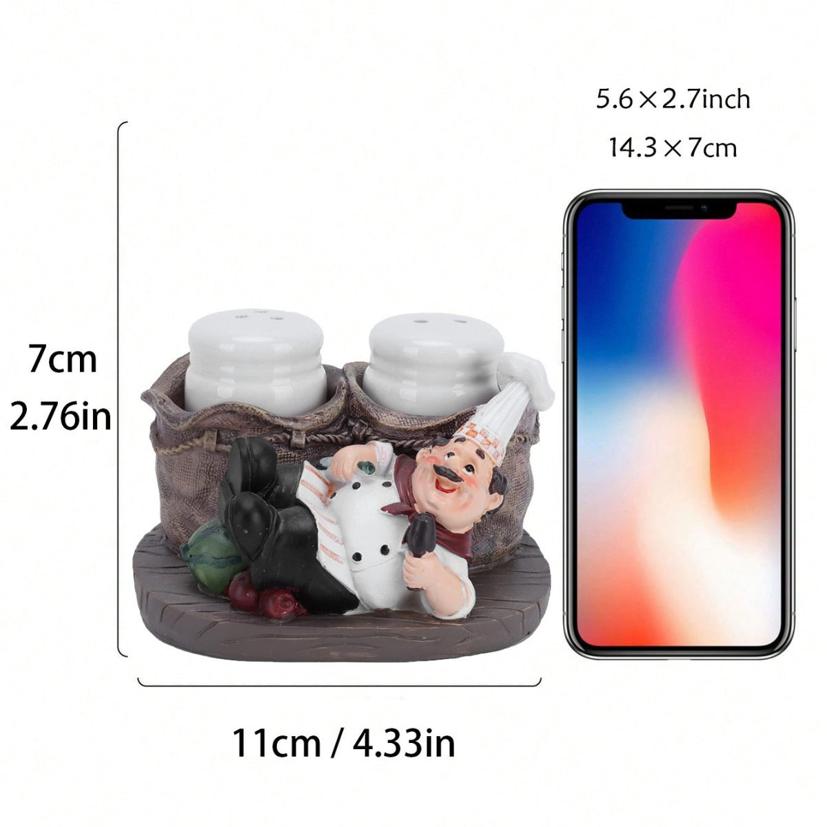 Chef-Themed Decorative Salt and Pepper Shaker Holder Homeandso