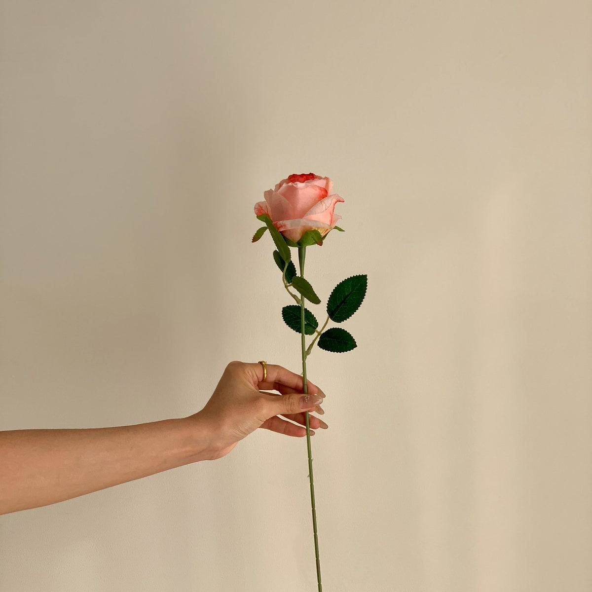 Realistic Long Stem Artificial Rose