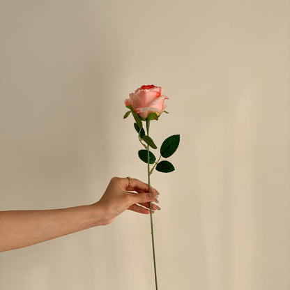 Realistic Long Stem Artificial Rose