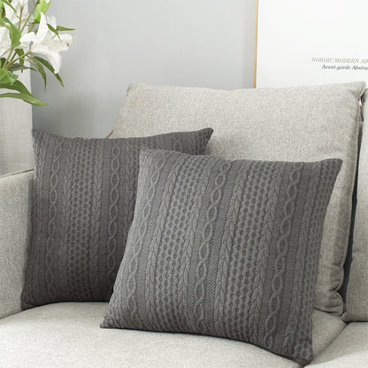 Textured Knit Decorative Pillow