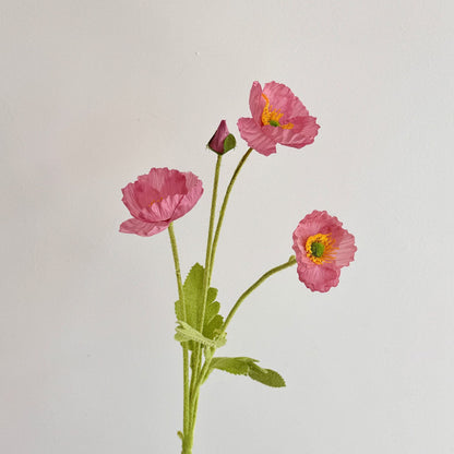 Realistic Poppy Floral Stem for Flower Arrangements