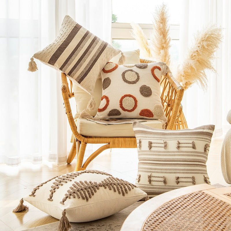 Textured Bohemian Throw Pillow