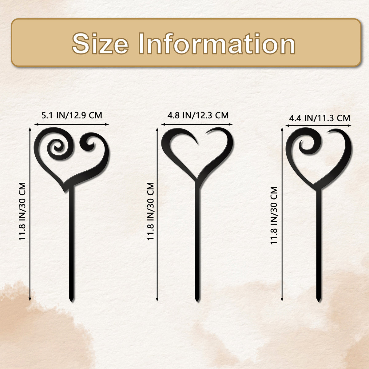 Decorative Heart-Shaped Garden Stakes Homeandso