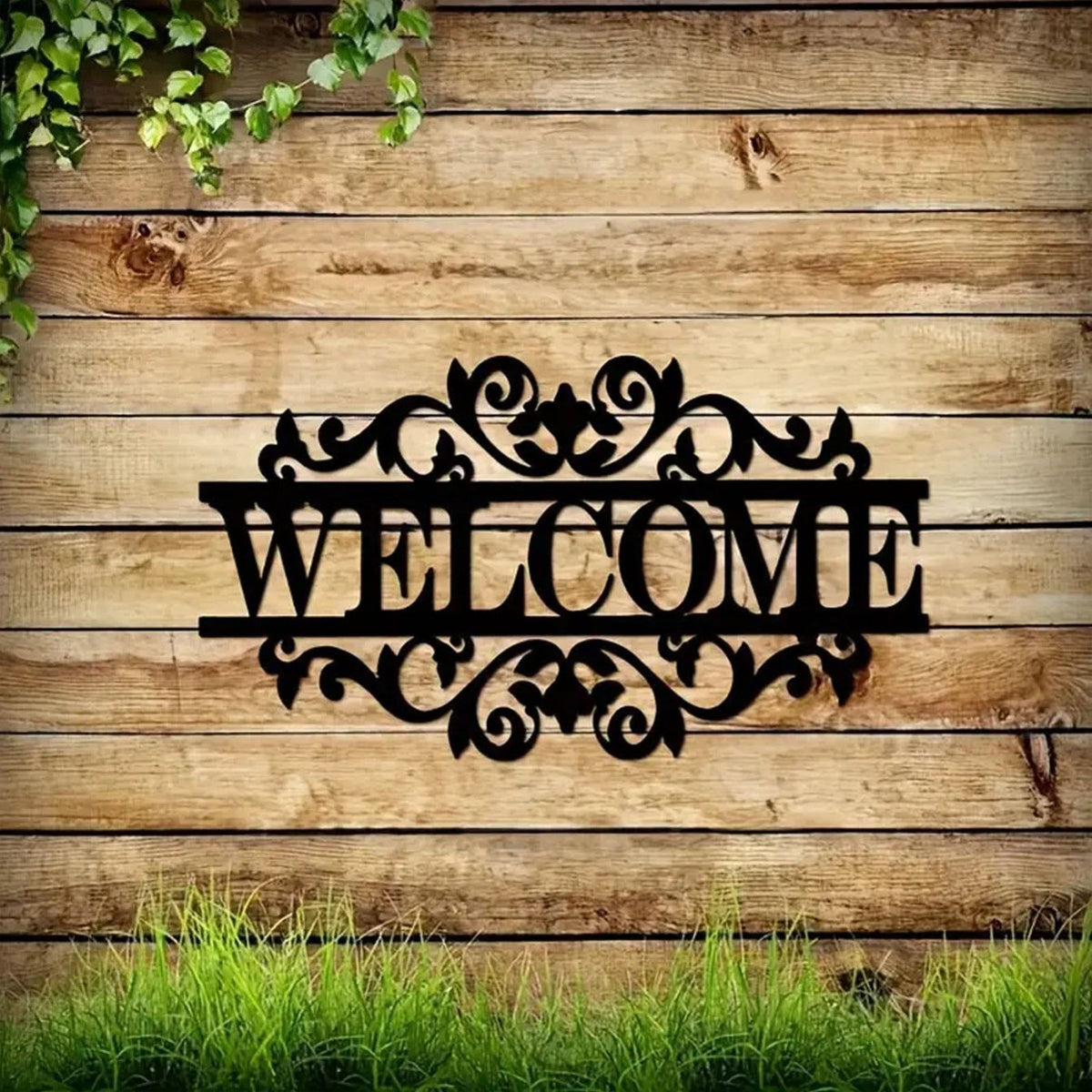 Ornate Welcome Wall Sign Homeandso