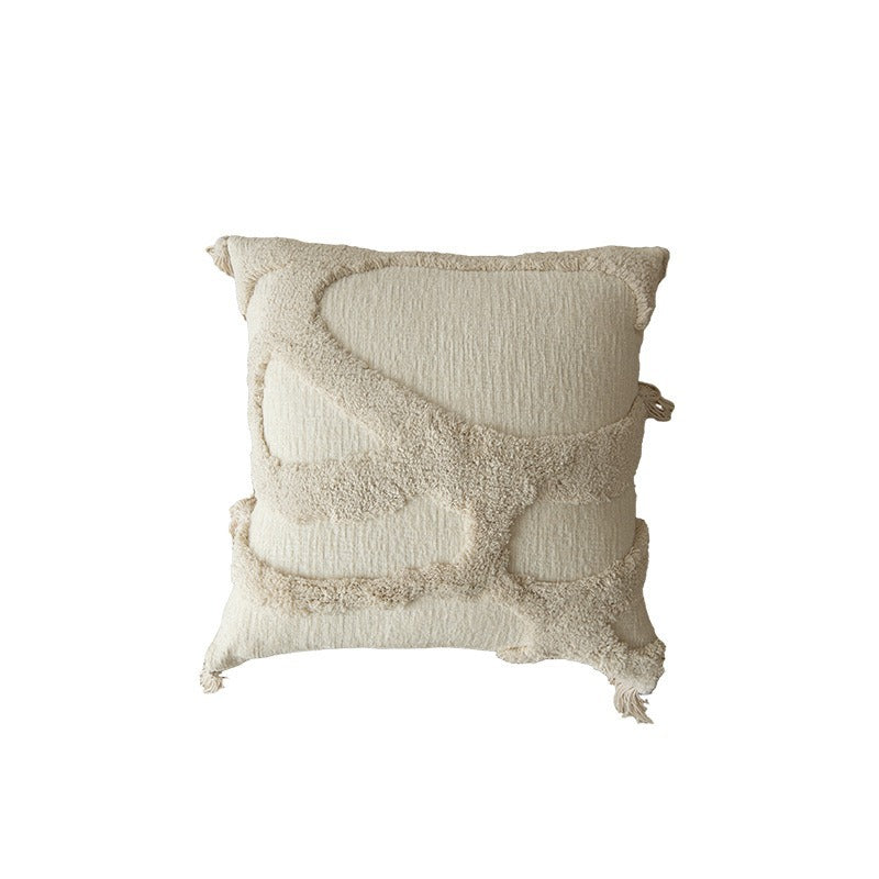 Textured Leaf Design Throw Pillow