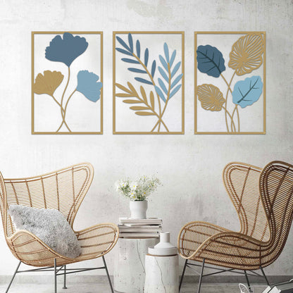 Metal Botanical Wall Art Set Homeandso