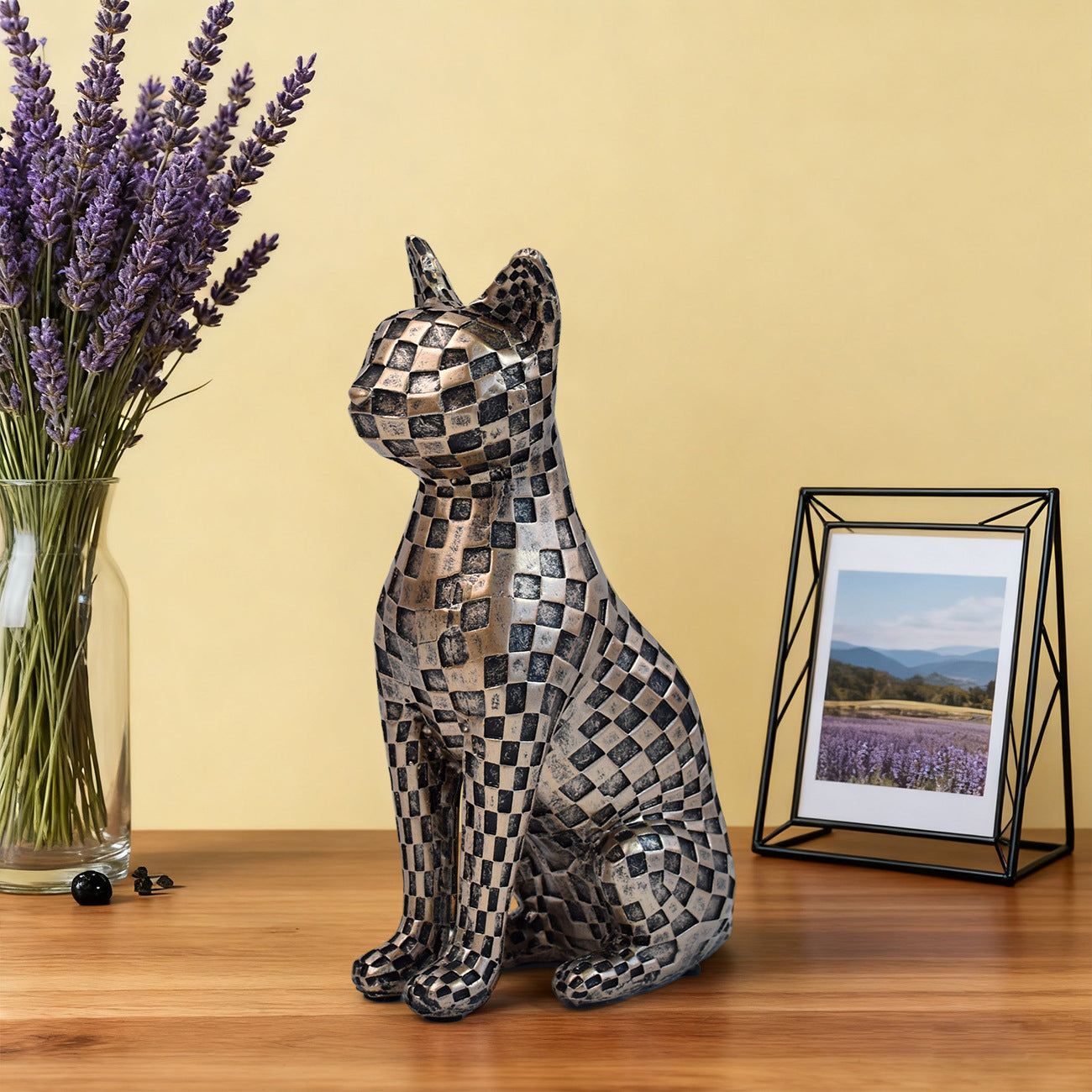 Mosaic Cat Figurine Homeandso