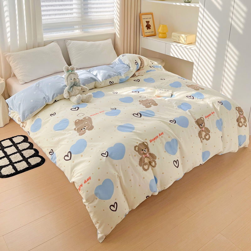 Playful Heart Pattern Duvet Cover Set Homeandso