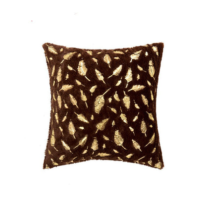 Textured Feather Print Throw Pillow