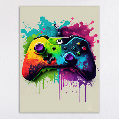 Vibrant Retro Gaming Console Art Print Homeandso