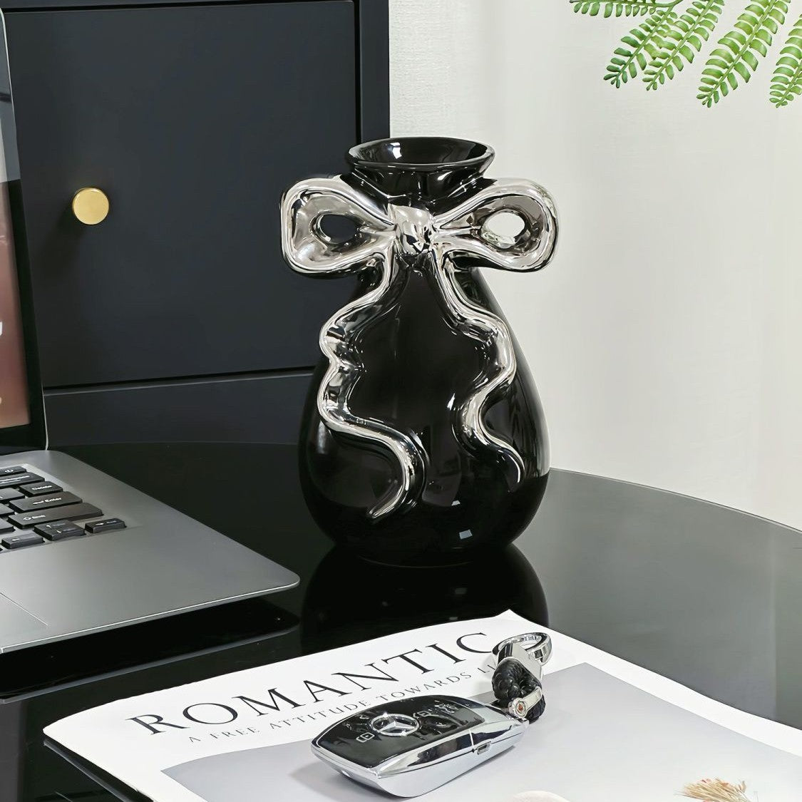 Decorative Bow-Shaped Art Vase Homeandso