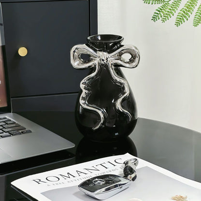 Decorative Bow-Shaped Art Vase Homeandso