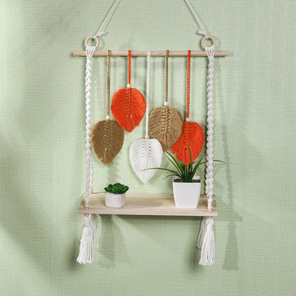 Macrame Leaf Shelf Decor Homeandso