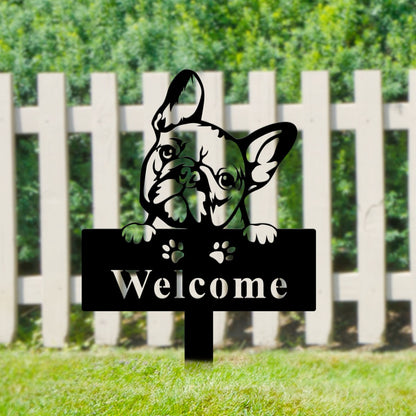 Decorative French Bulldog Welcome Sign Homeandso