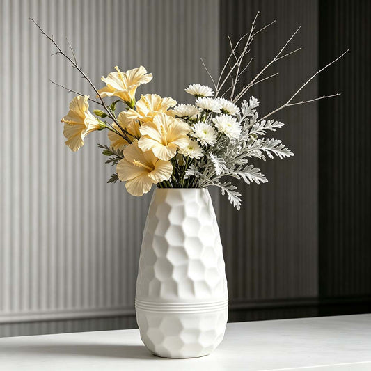 Textured Honeycomb Decorative Vase