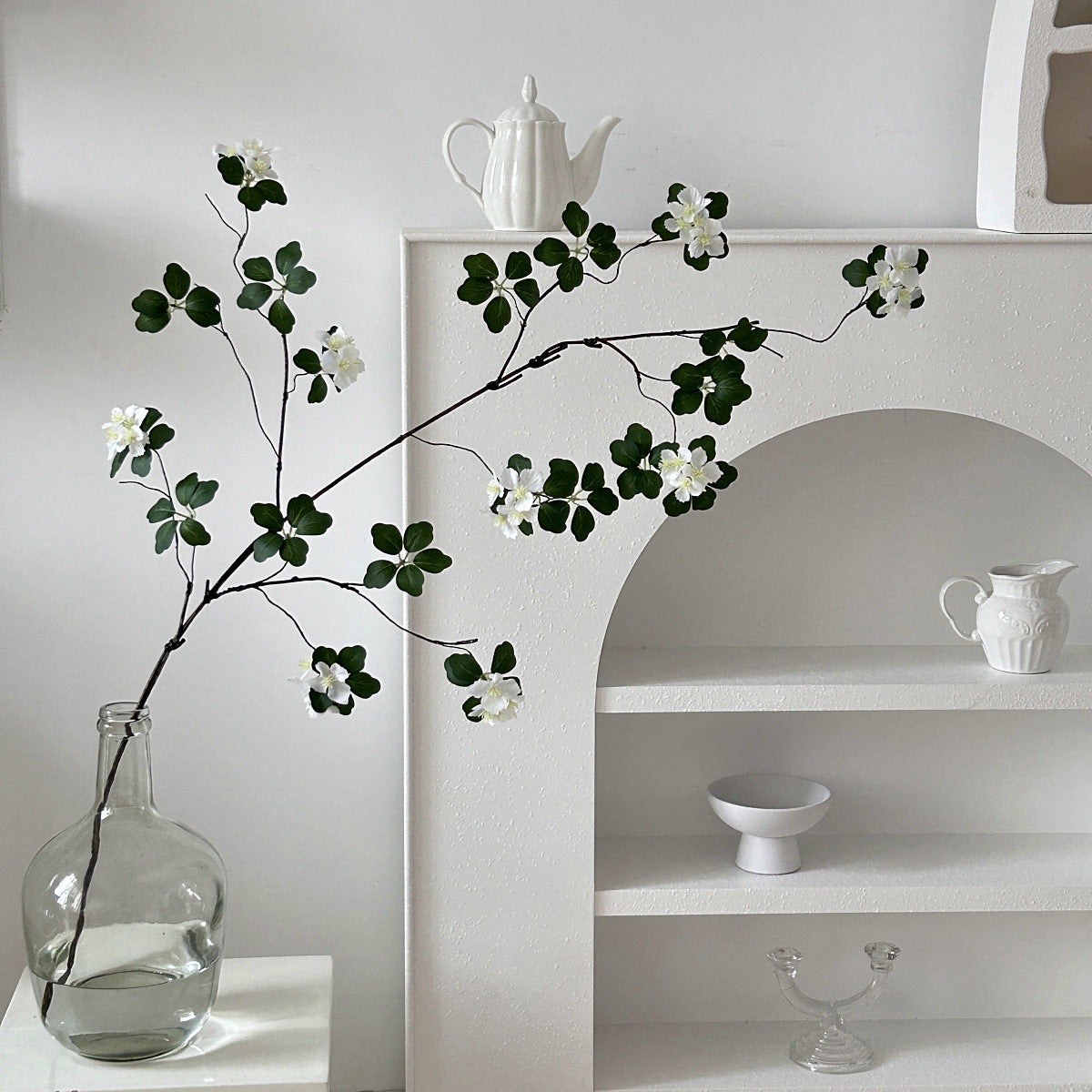 Decorative Faux Flower Branch Arrangement for Home