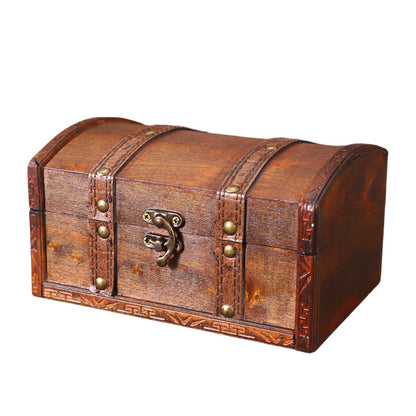 Antique Decorative Wooden Treasure Chest Homeandso