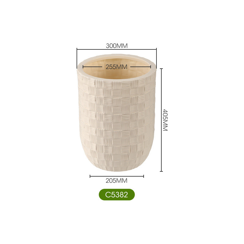 Textured Woven Ceramic Planter Homeandso