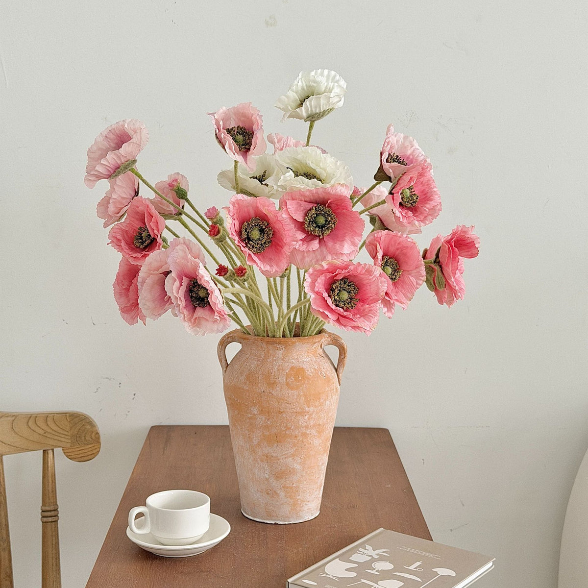 Realistic Poppy Floral Bouquet for Home Decor