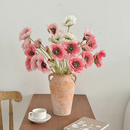 Realistic Poppy Floral Bouquet for Home Decor