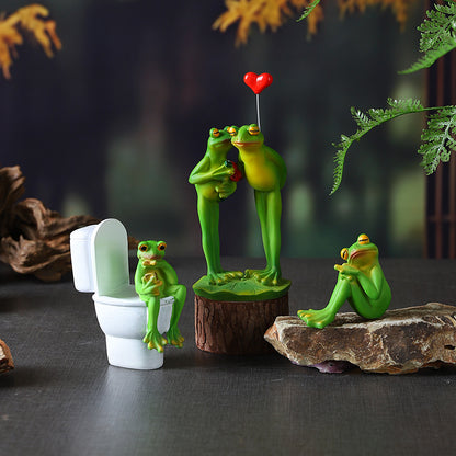 Playful Frog Figurine Homeandso