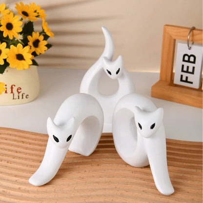 Modern Abstract Cat Figurine Homeandso